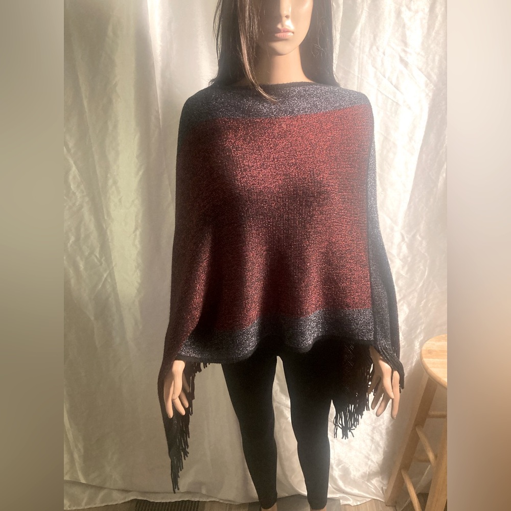 Red & Black Poncho